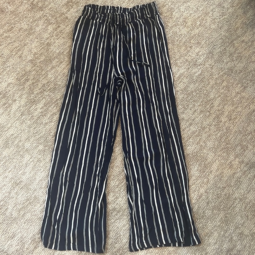 Xhilaration Pinstripe Pants- Navy and White- Size M